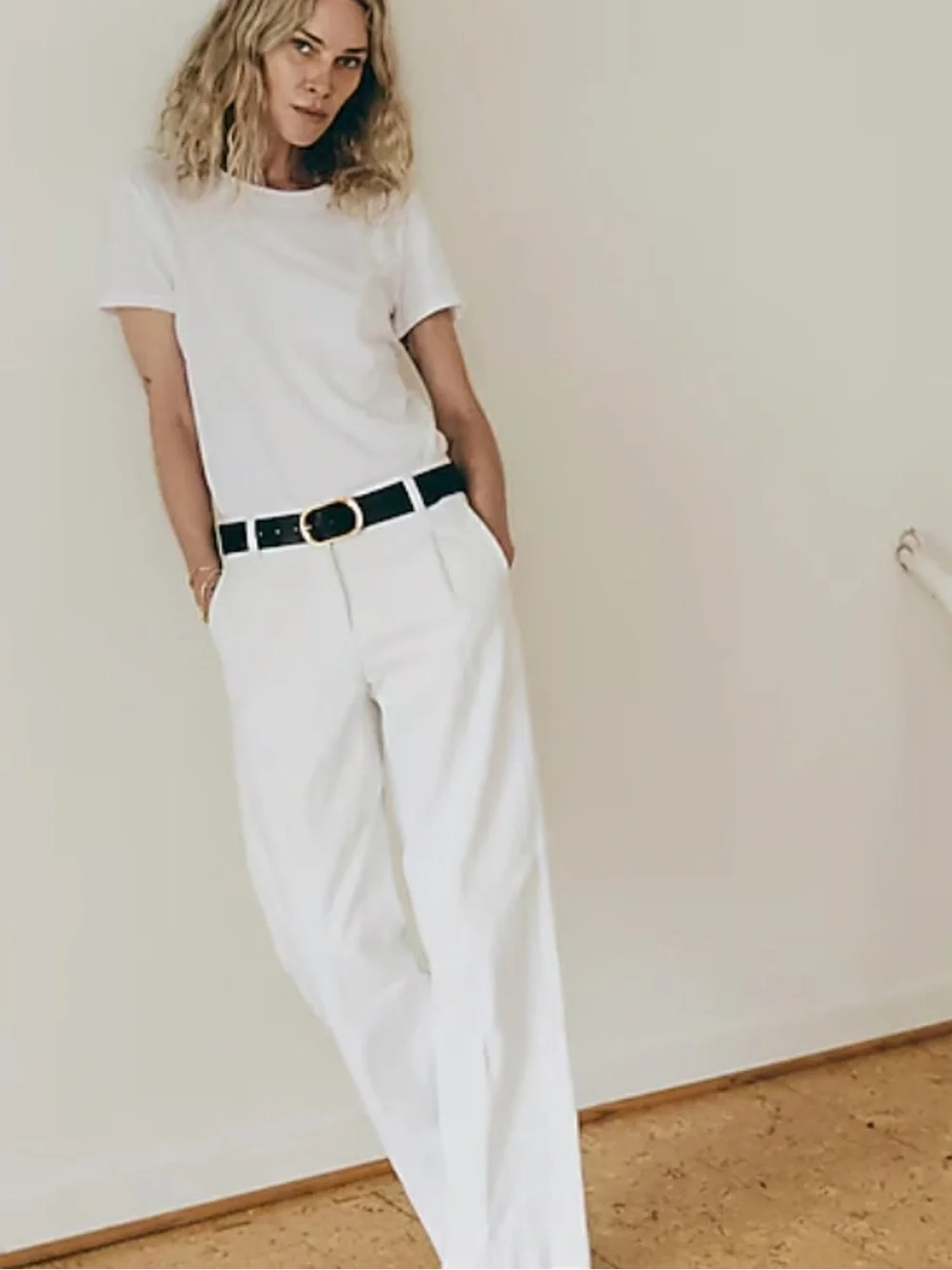 NWT J Crew Wide Leg Essential White Jeans Size 34